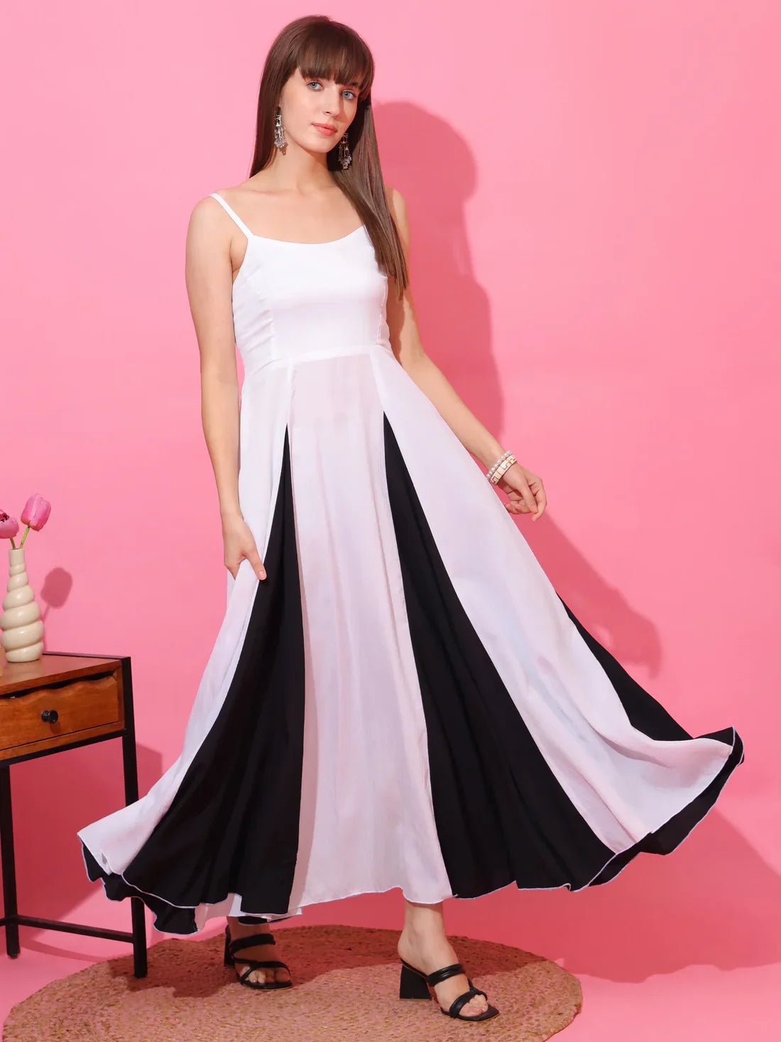 Blush Harmony Colorblock Maxi Dress