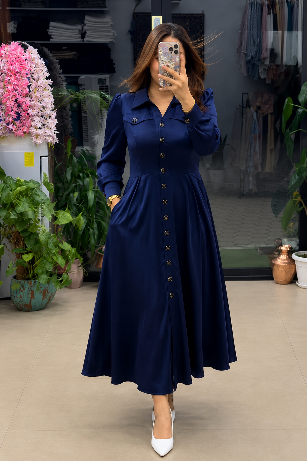 Blue Women's Rayon Dress – Stylish & Comfortable