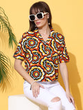Orange Mirage Printed Shirt