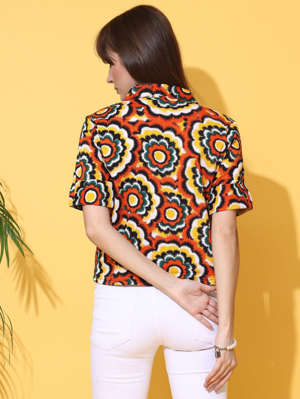 Orange Mirage Printed Shirt