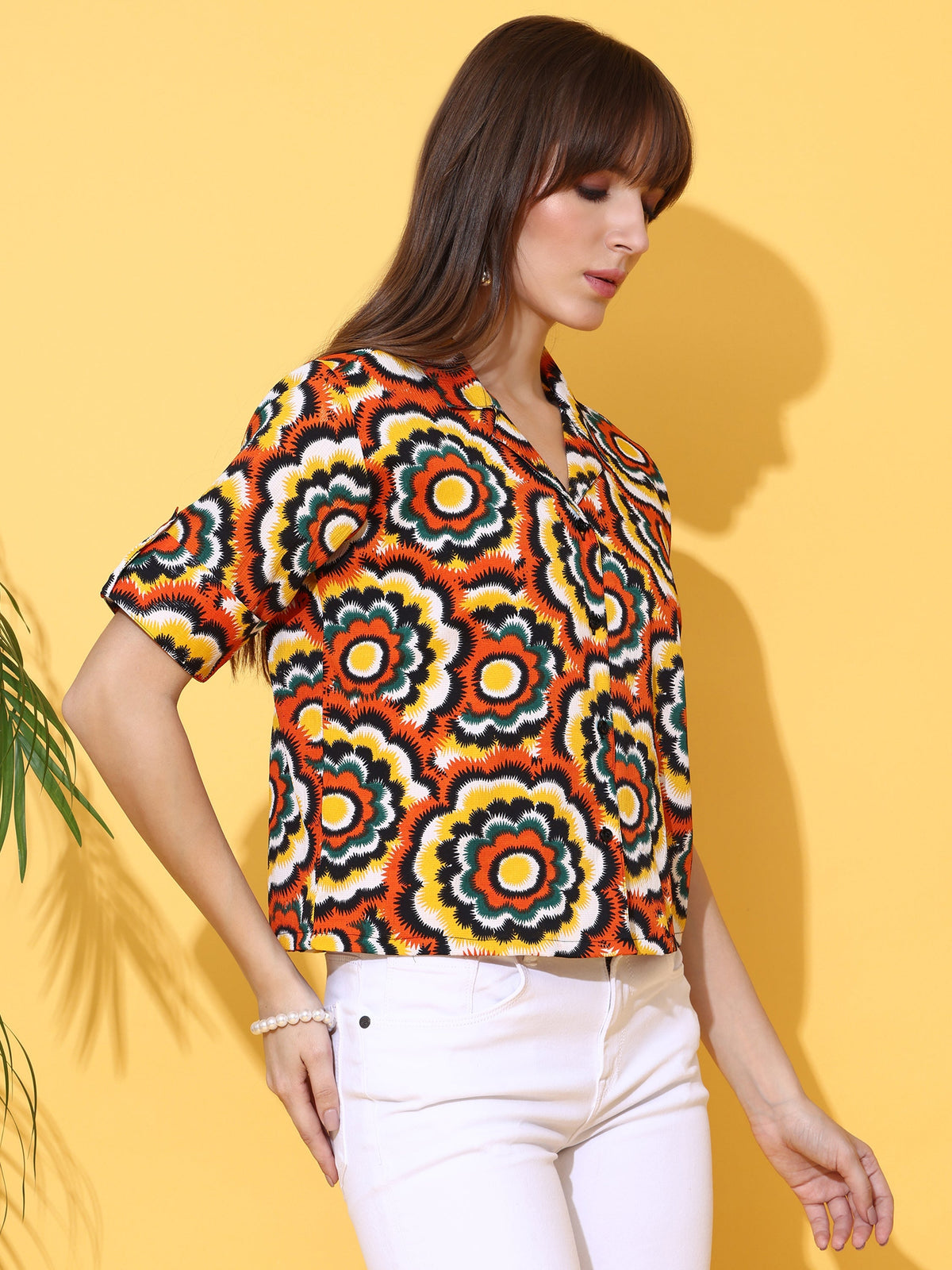 Orange Mirage Printed Shirt