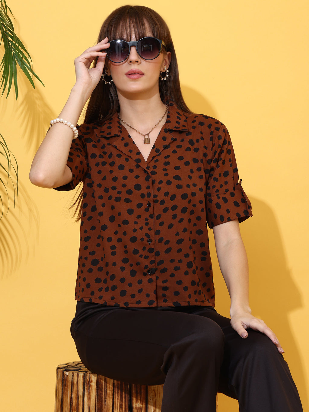Brown Mirage Printed Shirt