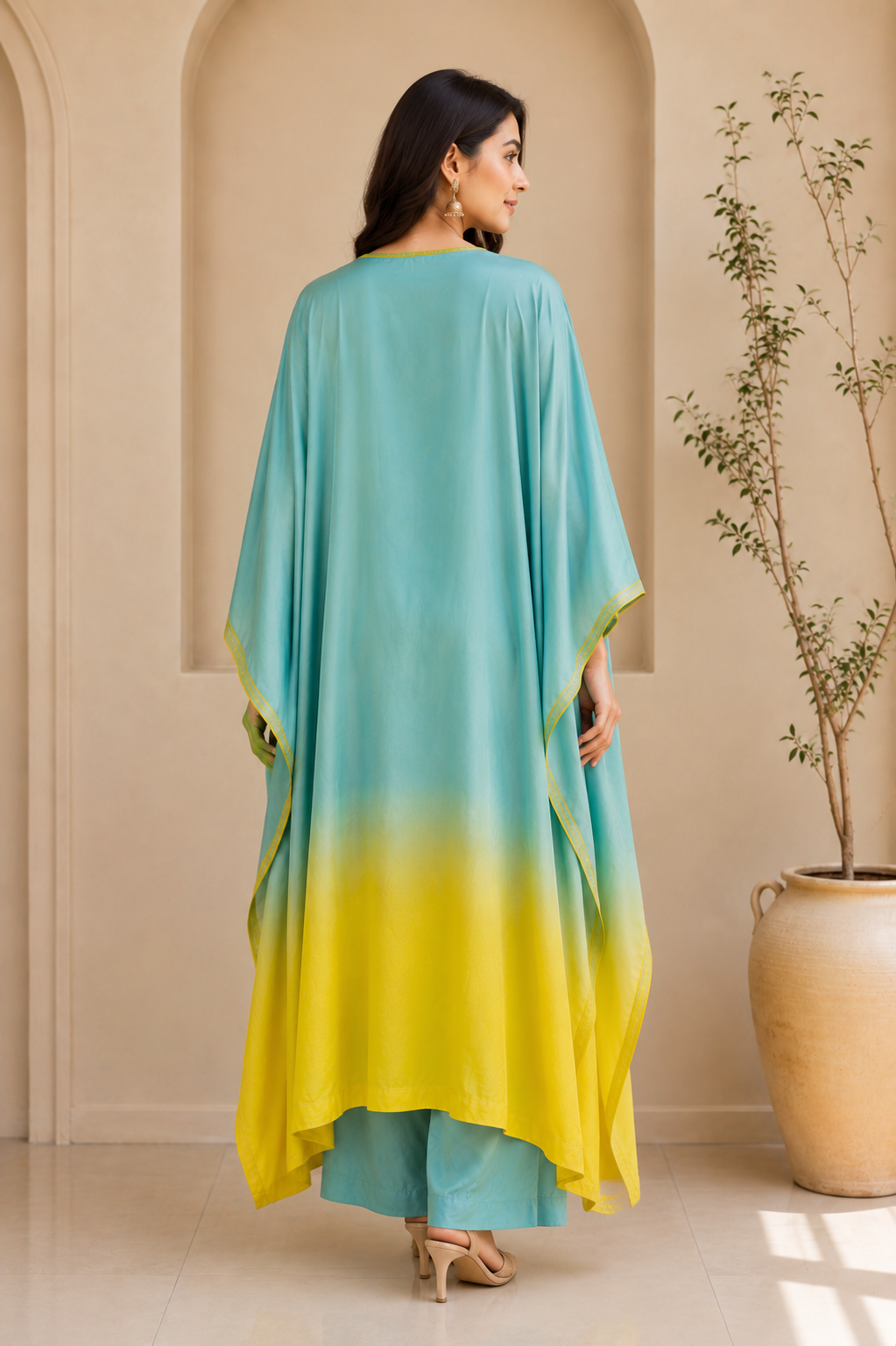 Sea Breeze Ombre Embroidered Kurta Set