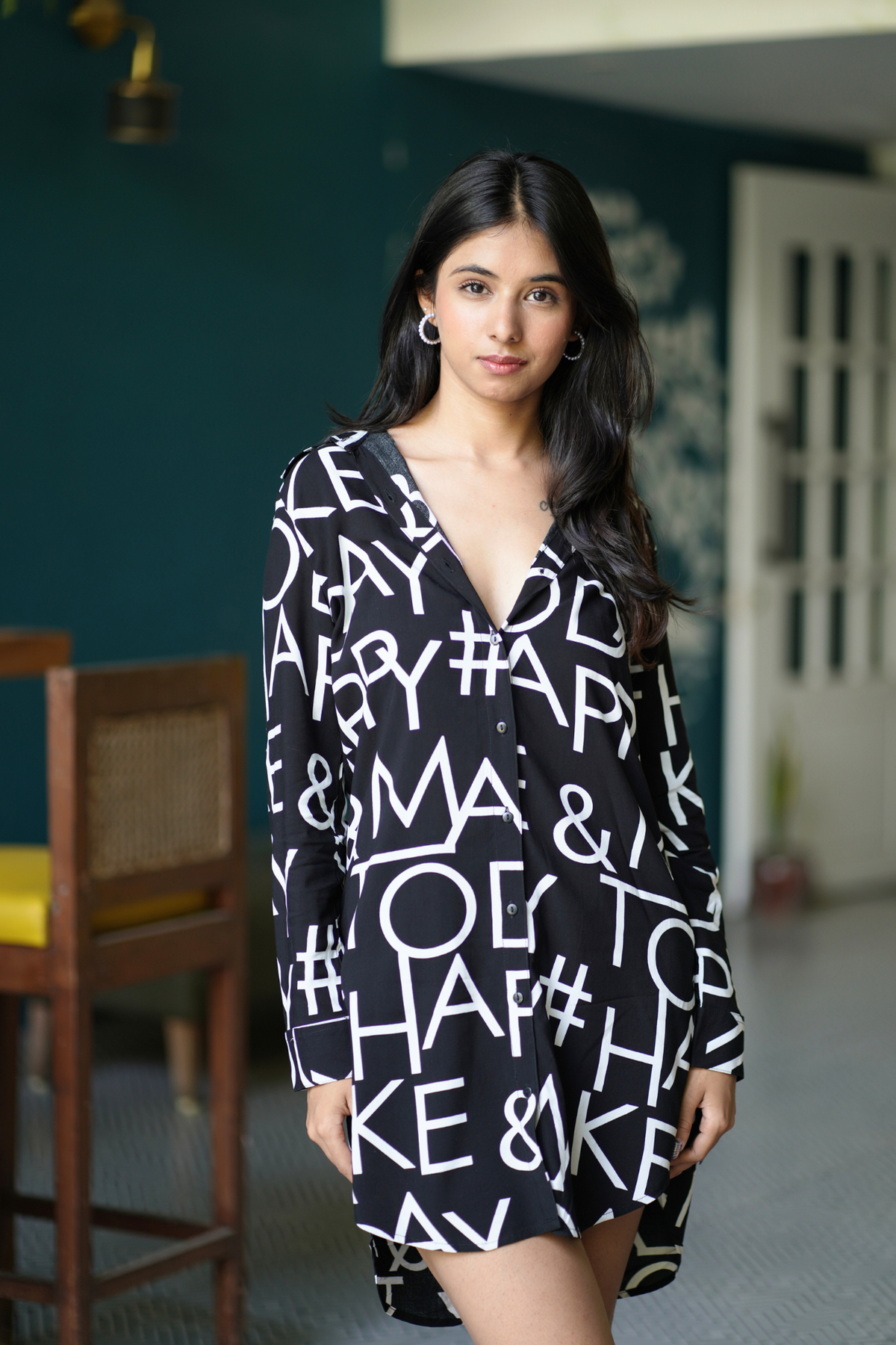 Classic Black Typography Dress