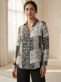 Timeless Black Printed Collared Shirt