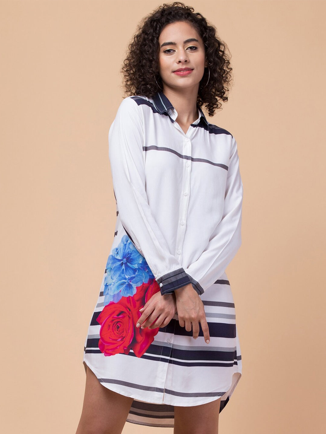 Minimalist Muse Striped Shirt Dress