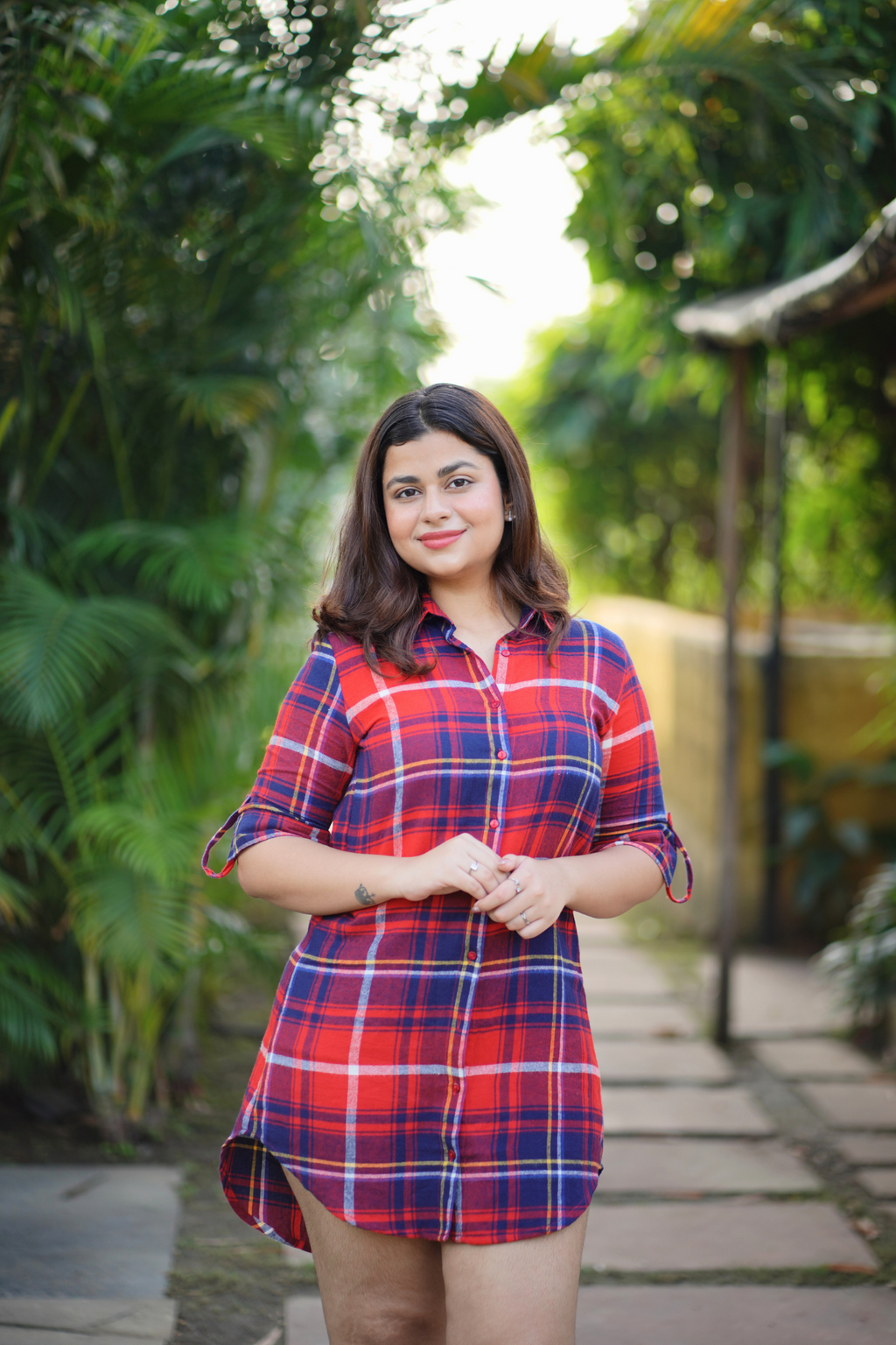 Scarlet Checks Shirt Dress