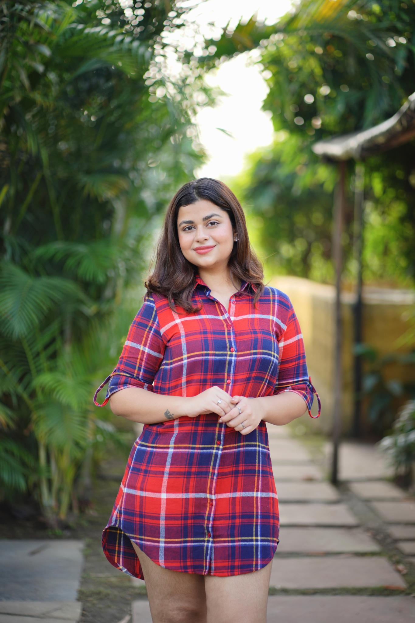 Scarlet Checks Shirt Dress