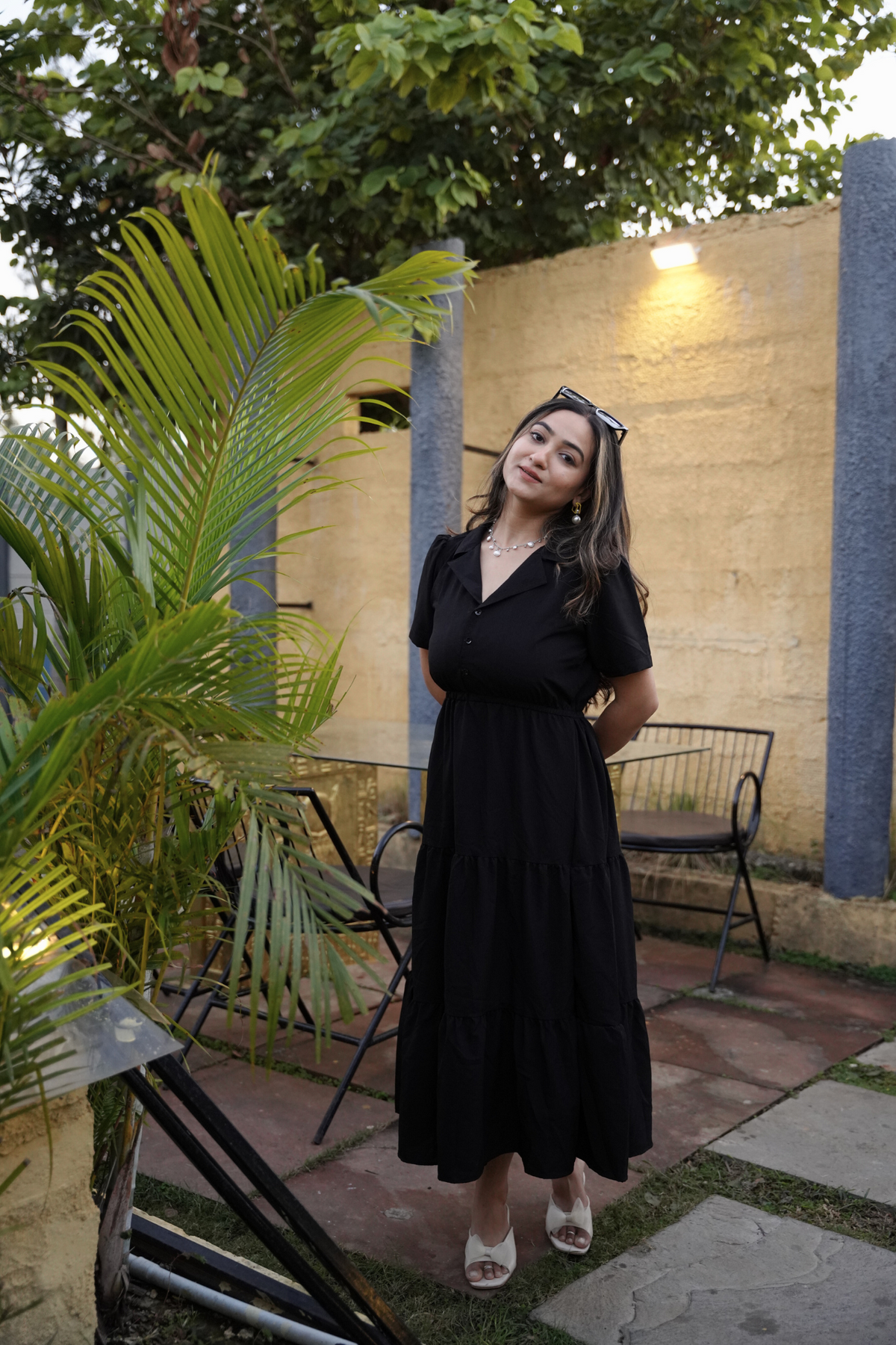Timeless Grace Black A-line Dress