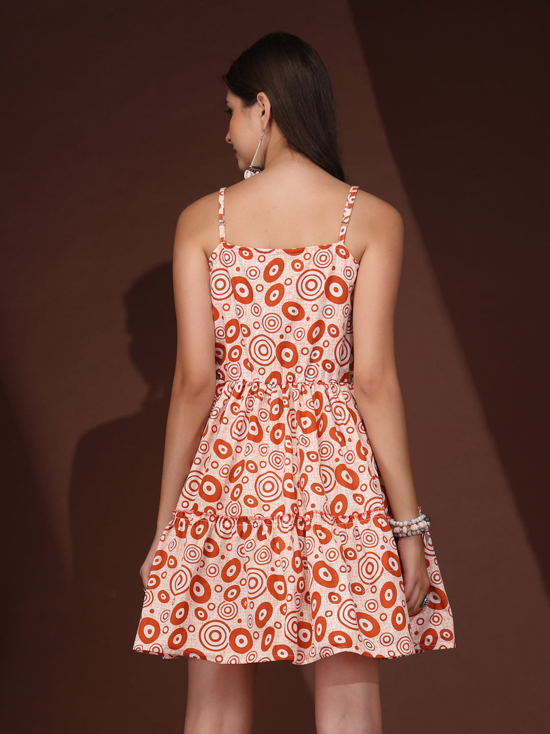 Orange Charm Fit & Flare Mini Dress