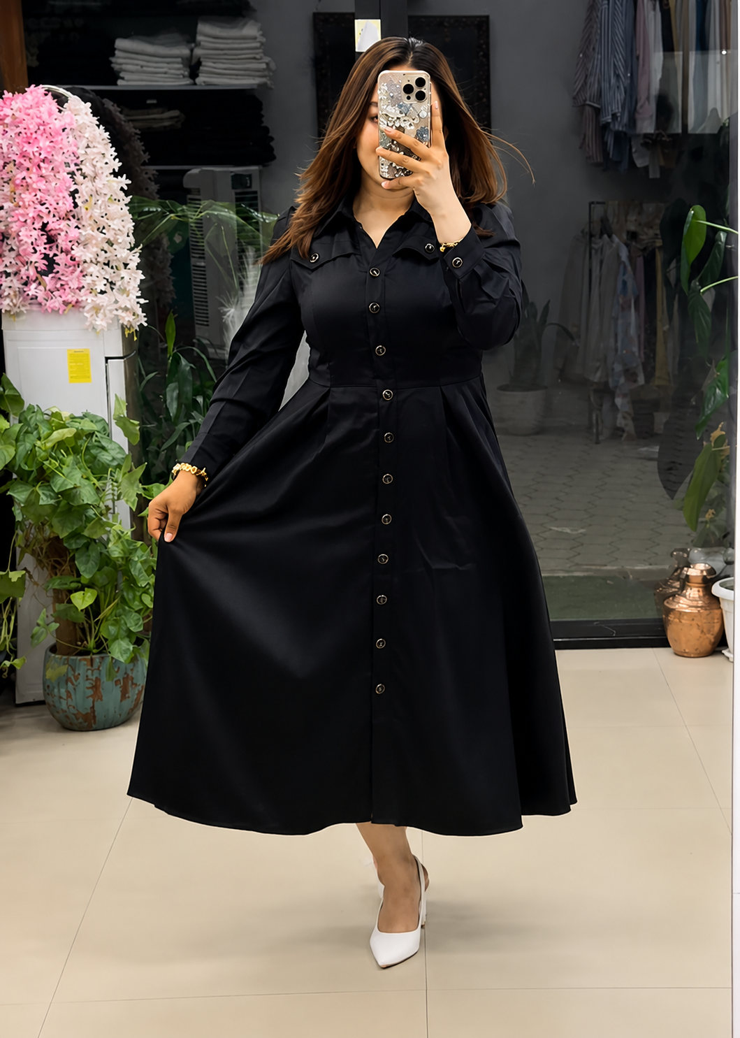 Black Women's Rayon Dress – Stylish & Comfortable