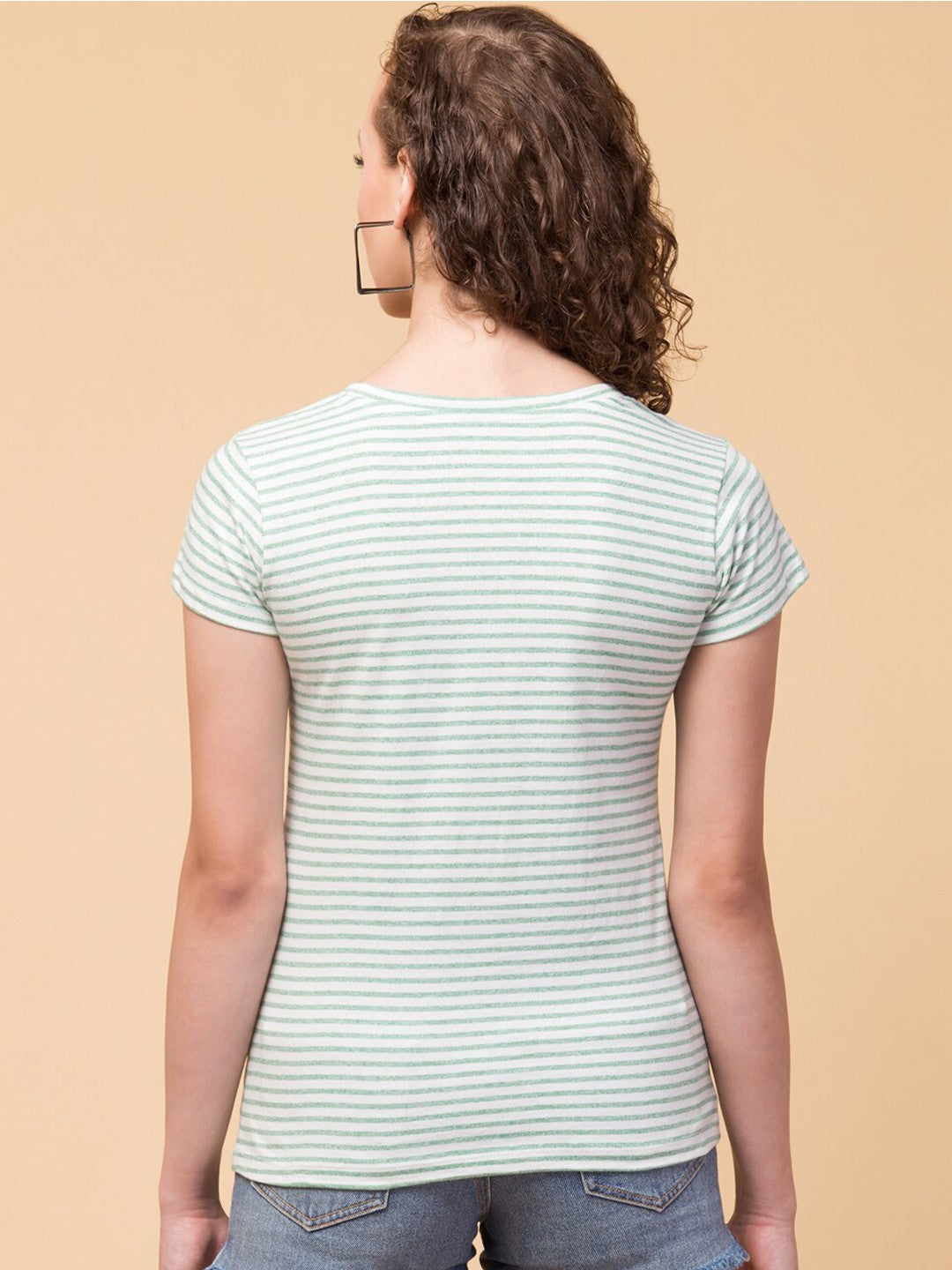 Green Striped Relaxed fit T-shirt