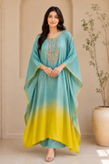 Sea Breeze Ombre Embroidered Kurta Set