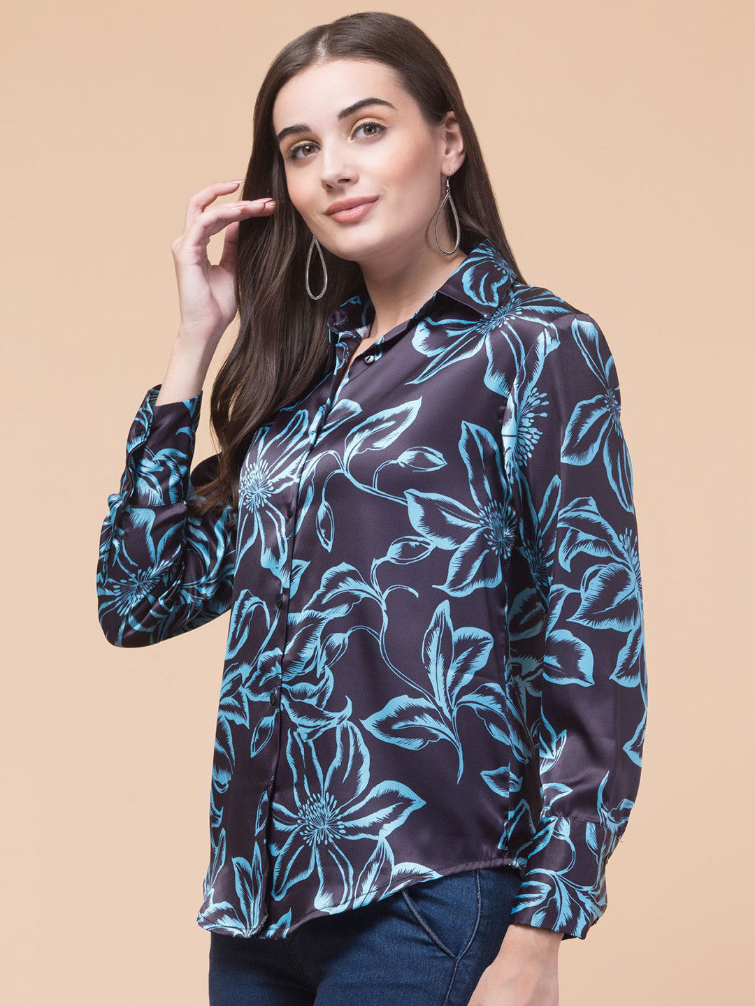 Black Bloom Luxe Floral Shirt