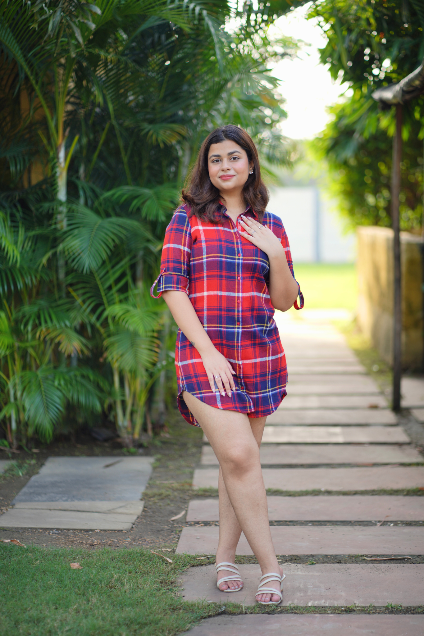 Scarlet Checks Shirt Dress