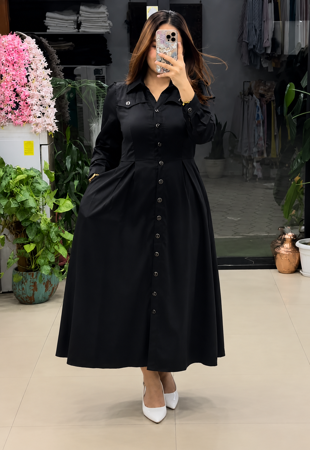 Black Women's Rayon Dress – Stylish & Comfortable