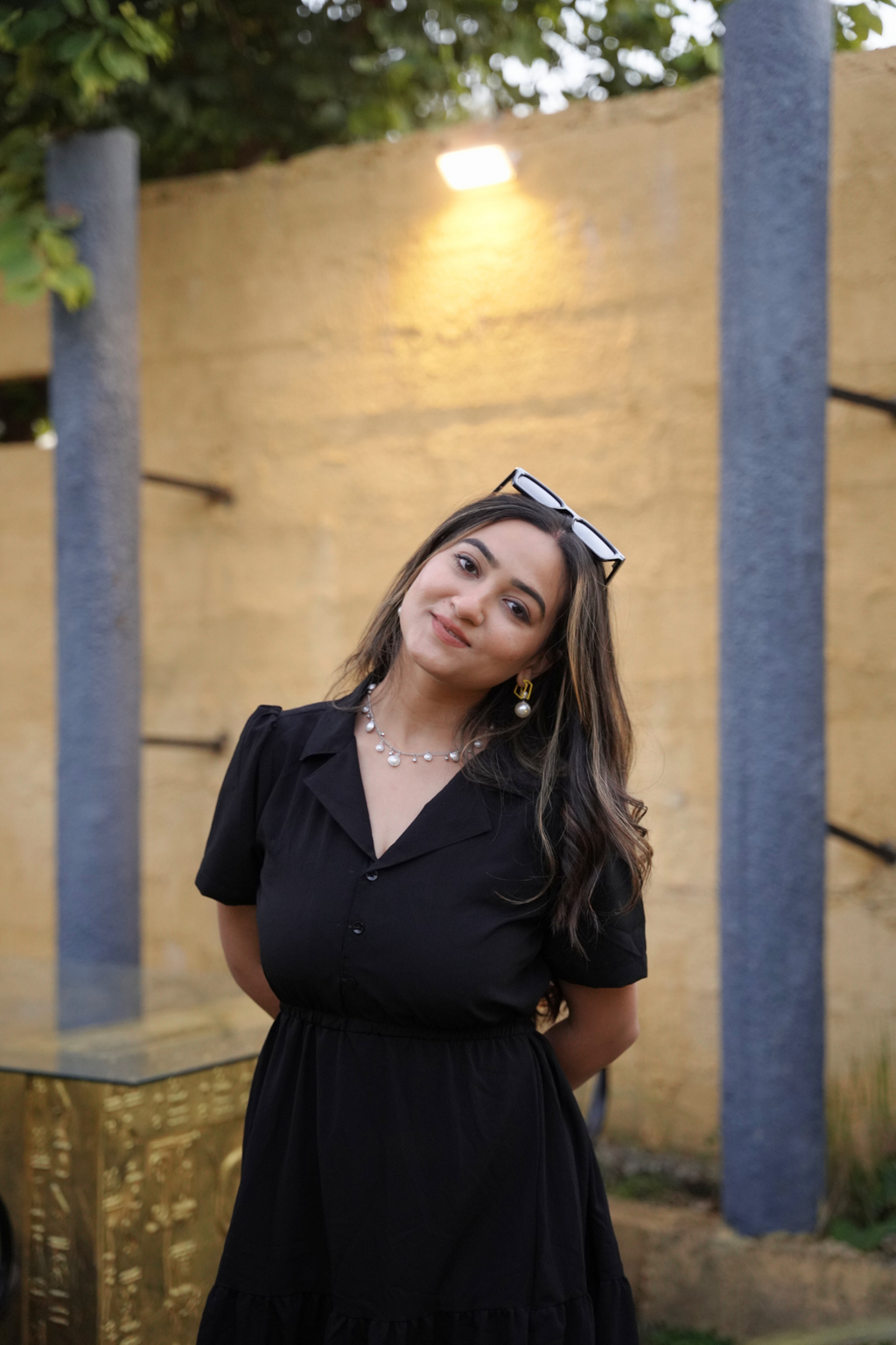 Timeless Grace Black A-line Dress