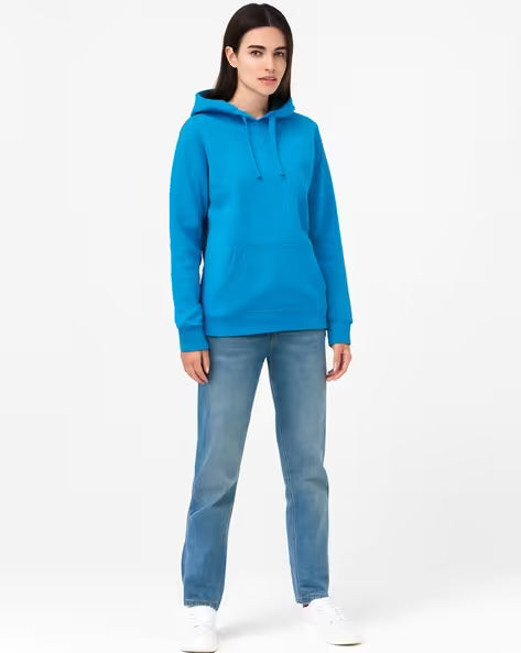 Midnight Blue Cozy Hooded Pullover
