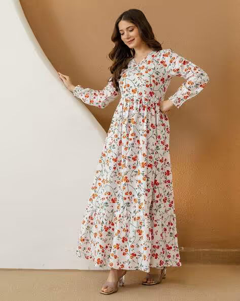 Sunshine Floral Elegance Maxi Dress