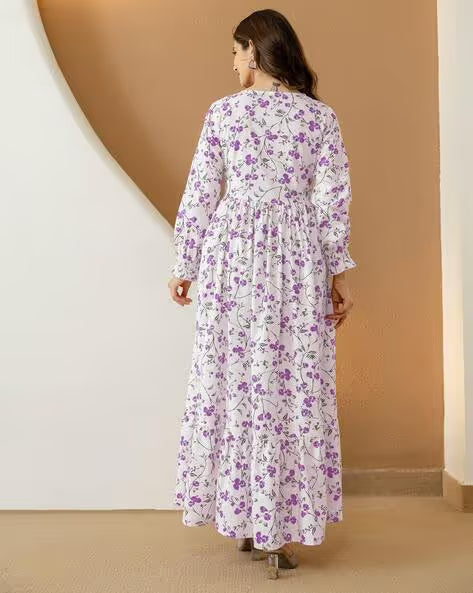 Purple Garden Floral Maxi Dress