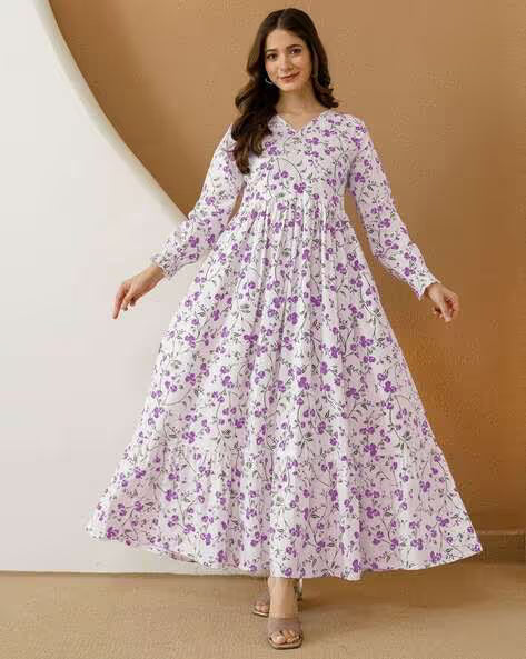 Purple Garden Floral Maxi Dress