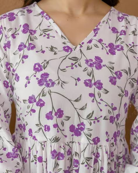 Purple Garden Floral Maxi Dress