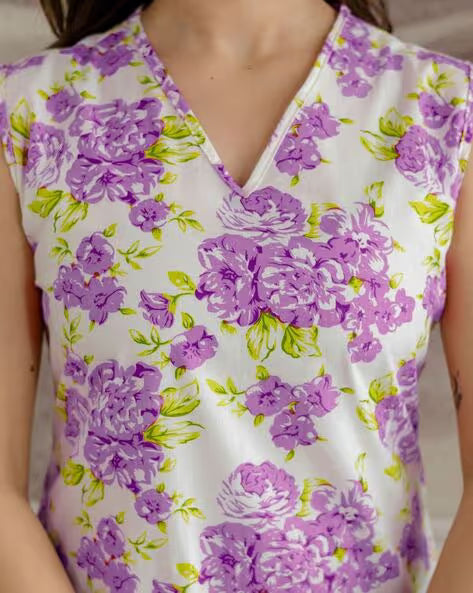 Purple Charm Floral Maxi Dress
