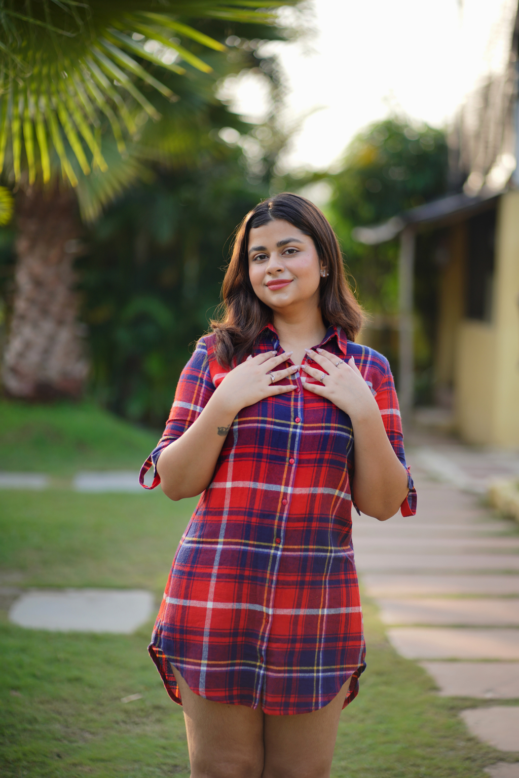 Scarlet Checks Shirt Dress