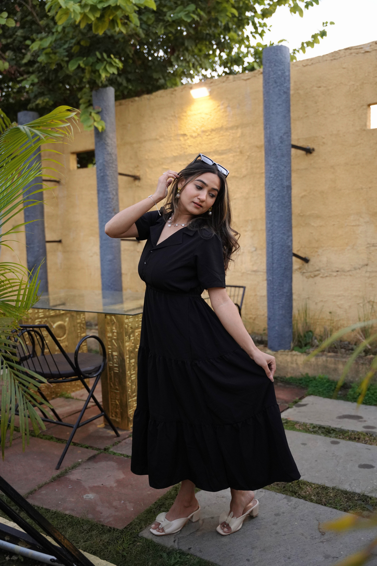 Timeless Grace Black A-line Dress