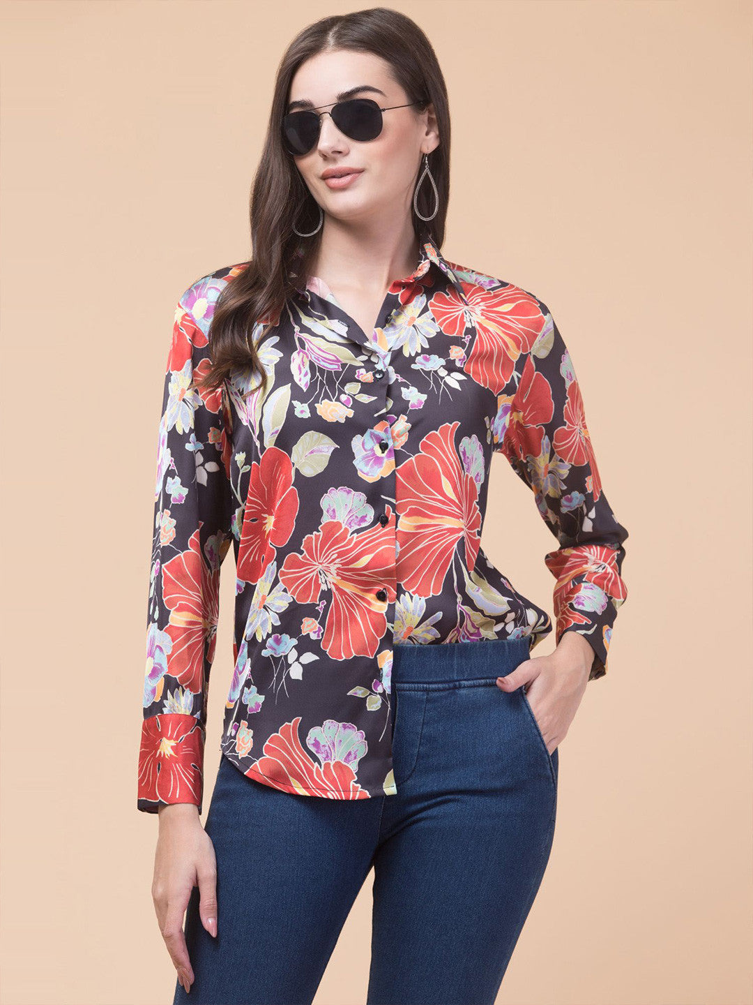 Midnight Bloom Floral Printed Shirt
