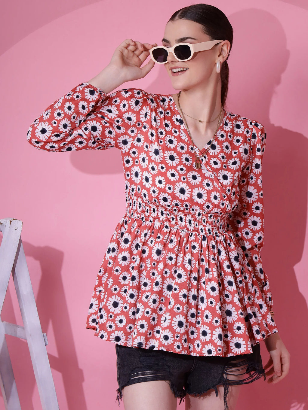 Pink Floral Regular Top