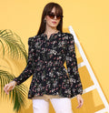Black Blossom Printed Top