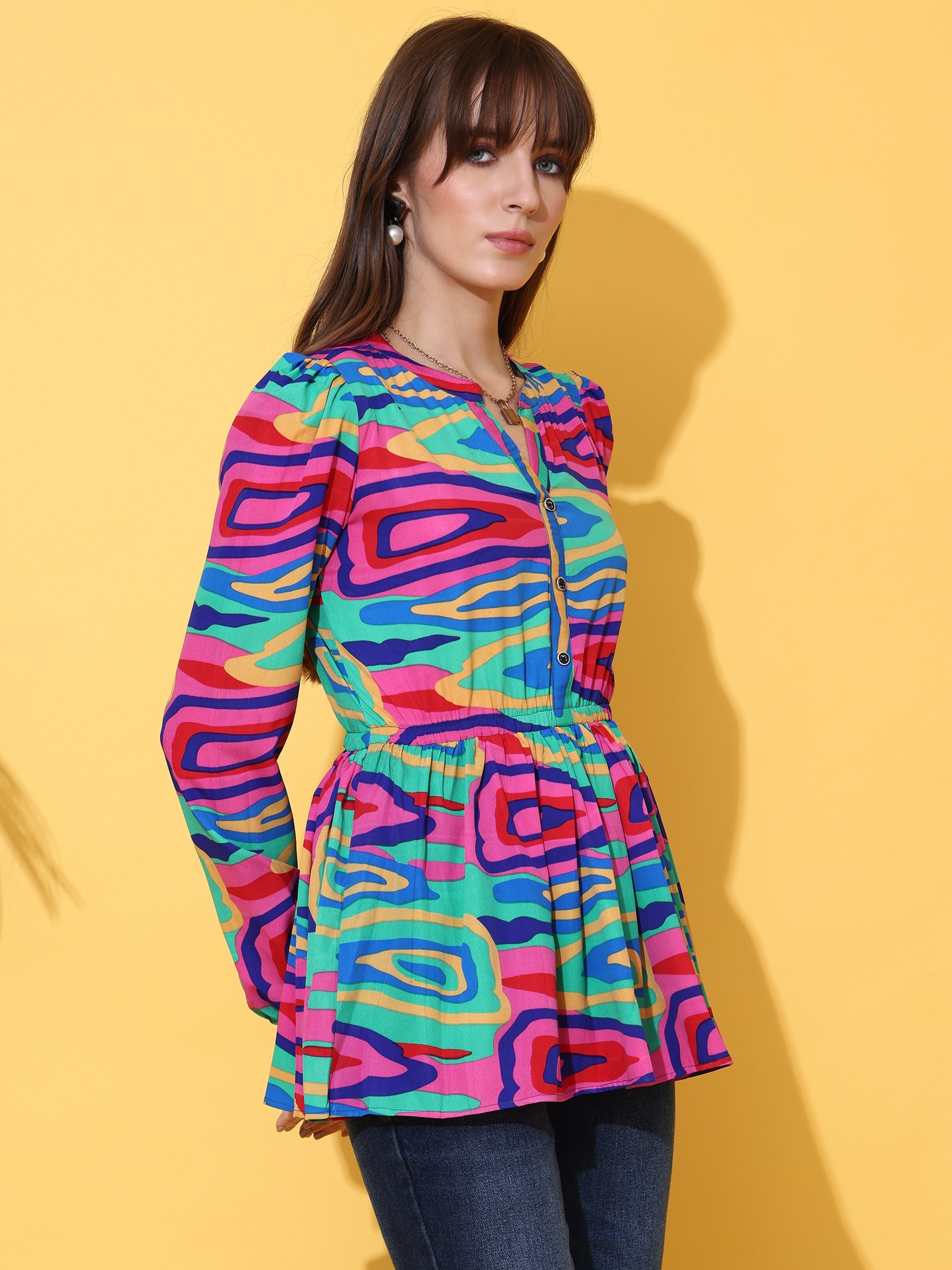 Vibrant Bloom Printed Top