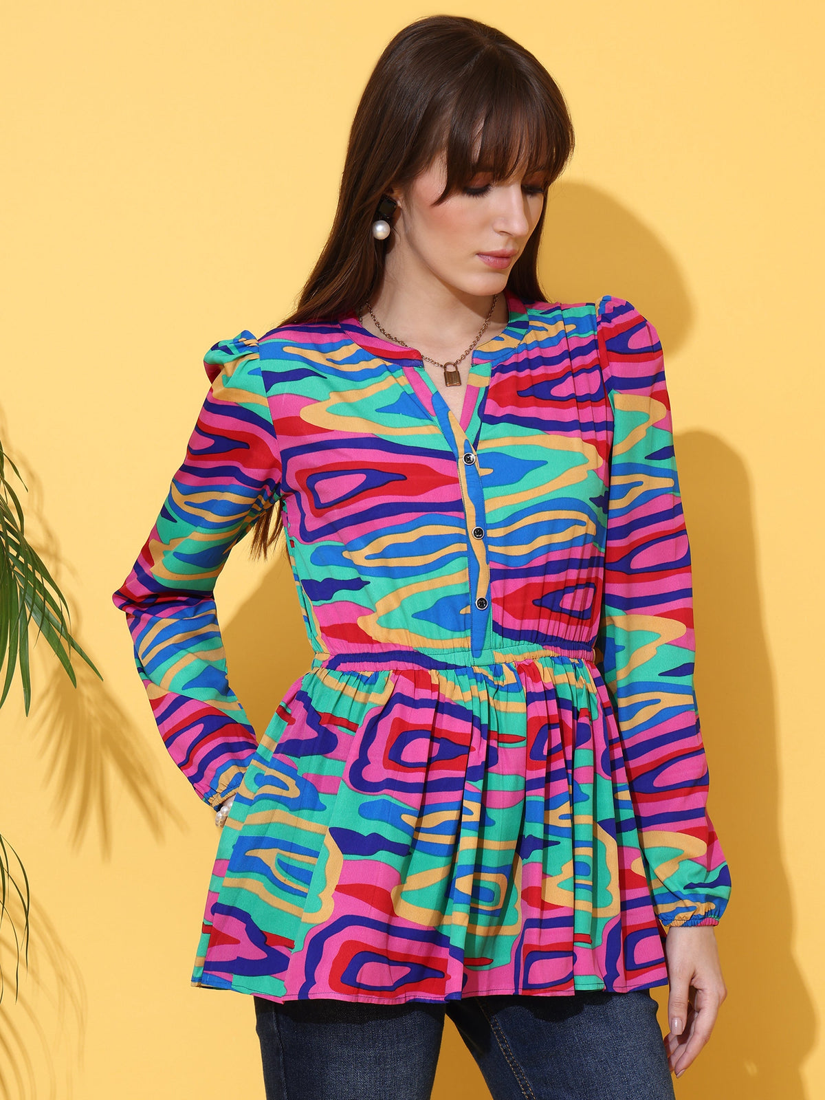 Vibrant Bloom Printed Top