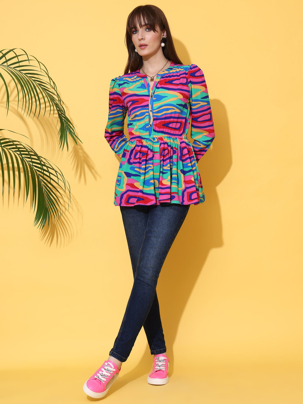 Vibrant Bloom Printed Top