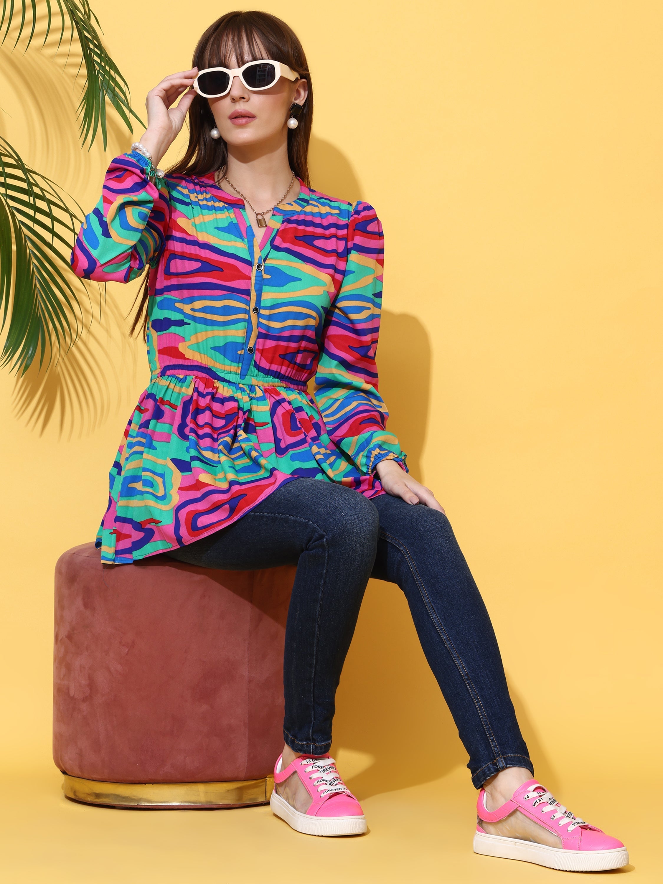 Vibrant Bloom Printed Top