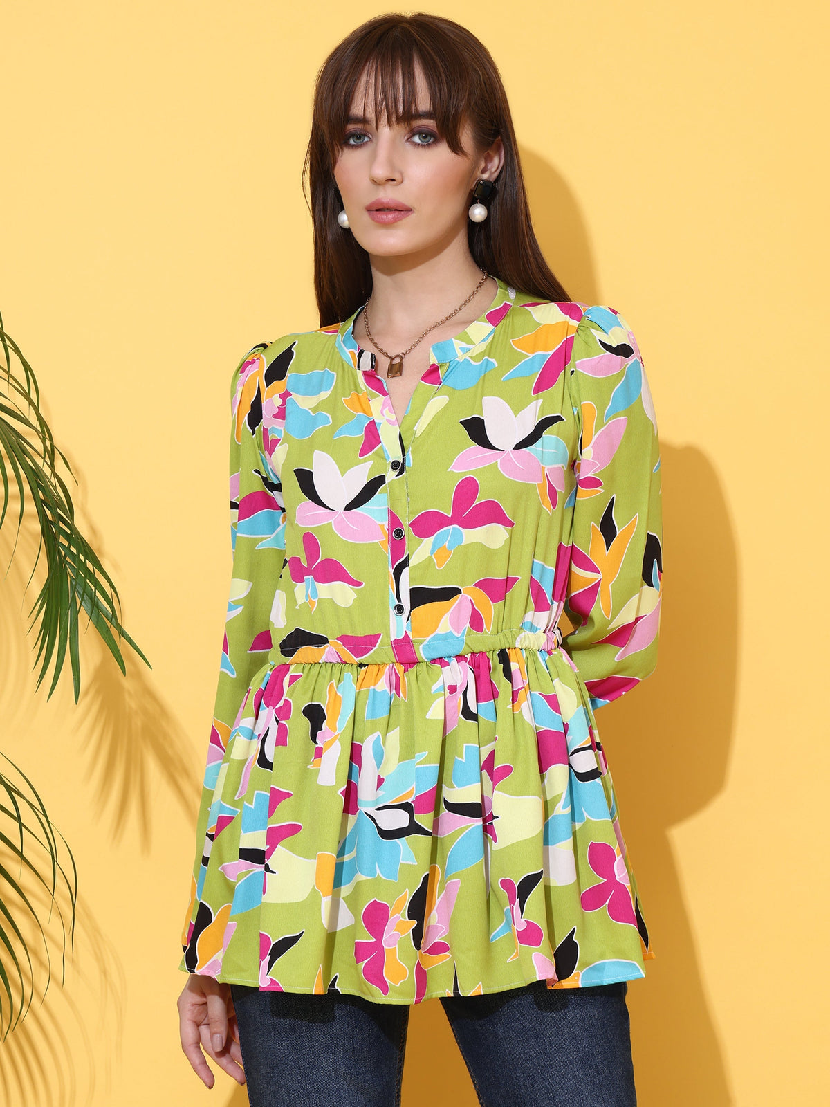 Light Green Grace Printed Top
