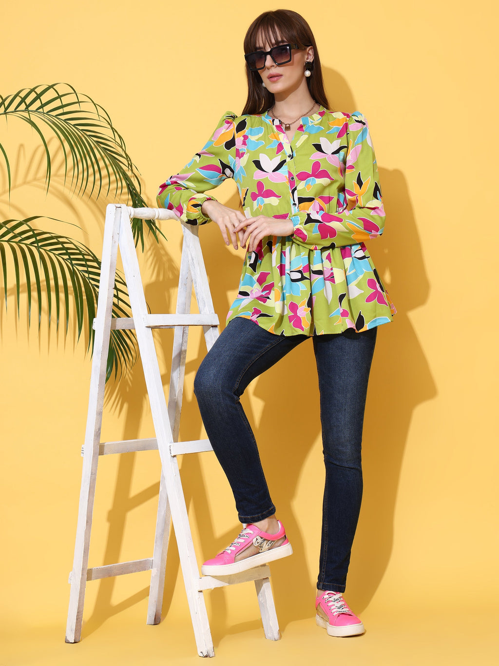 Light Green Grace Printed Top