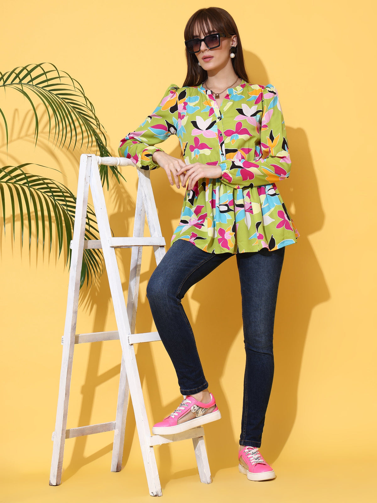 Light Green Grace Printed Top