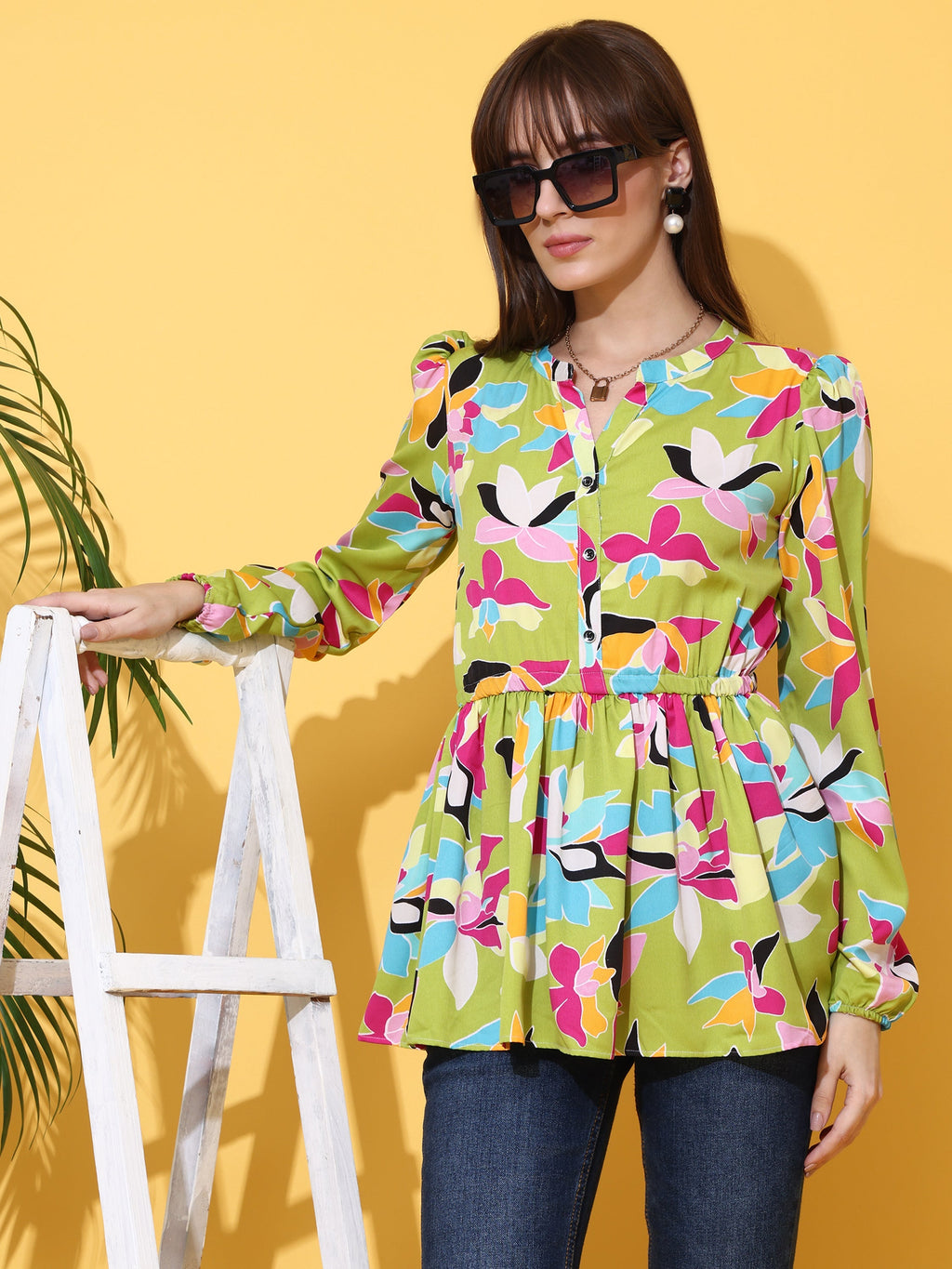 Light Green Grace Printed Top