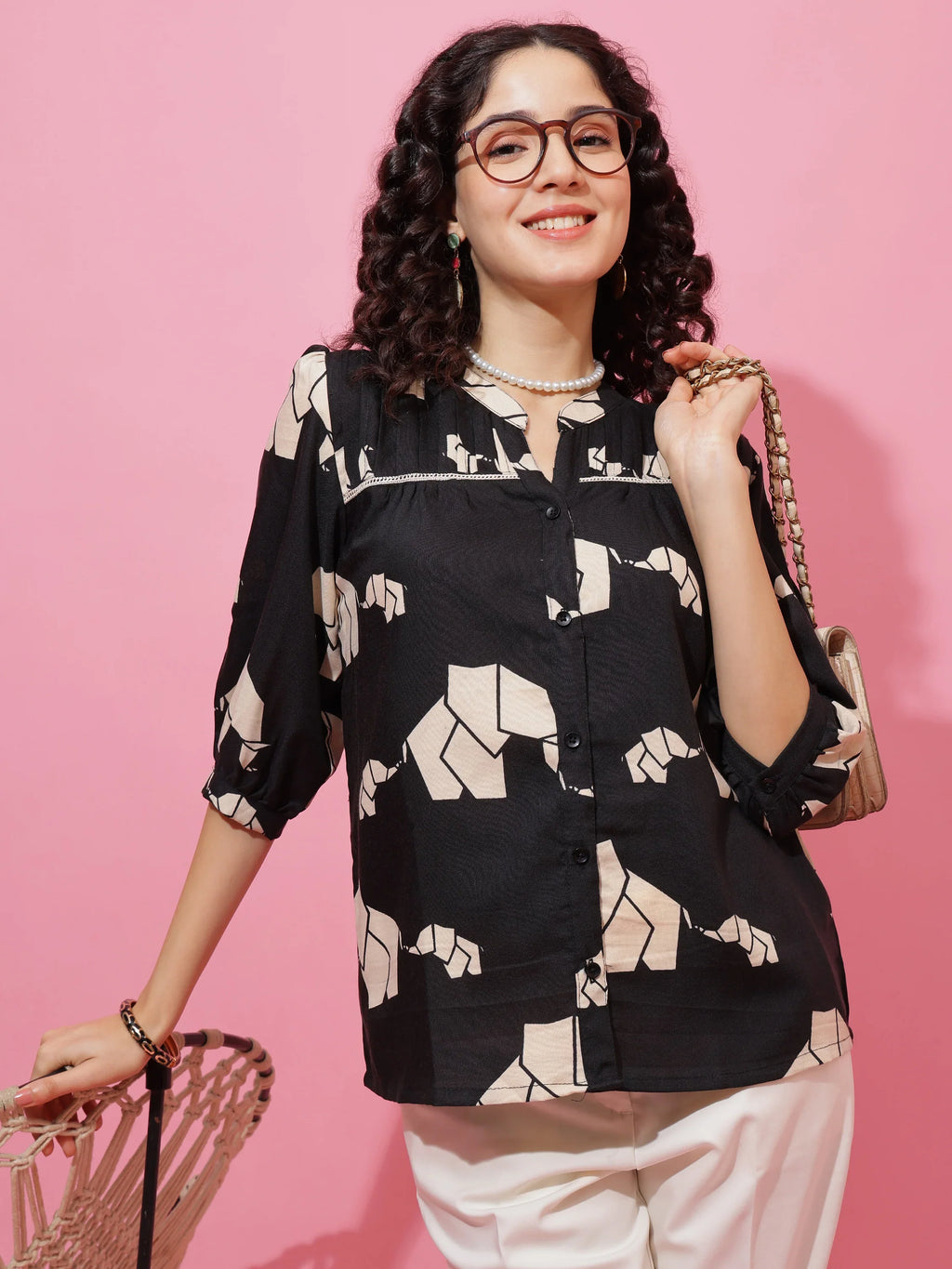 Black Emerald Printed Top