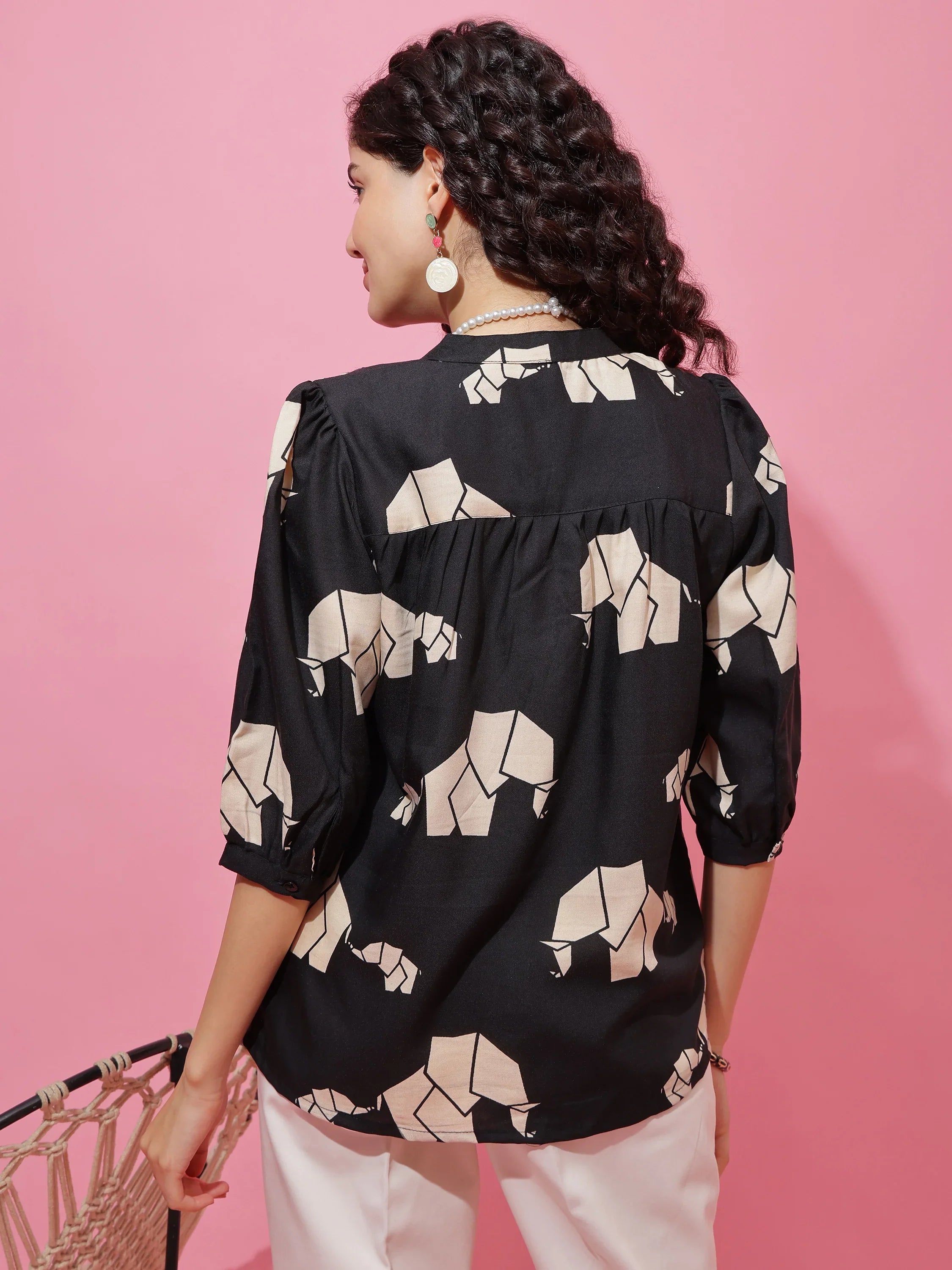 Black Emerald Printed Top