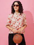Beige Bloom Printed Top