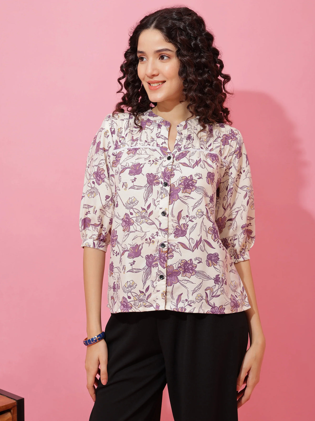 Royal Bloom Printed Top