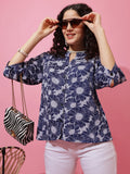 Sweetheart Blue Printed Top