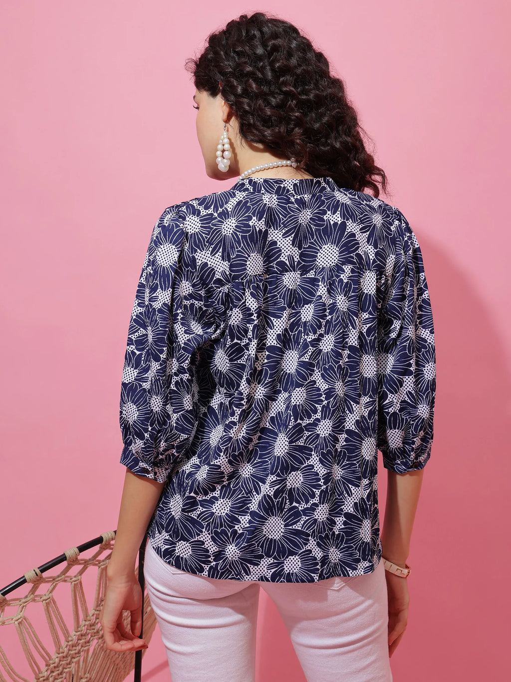 Sweetheart Blue Printed Top