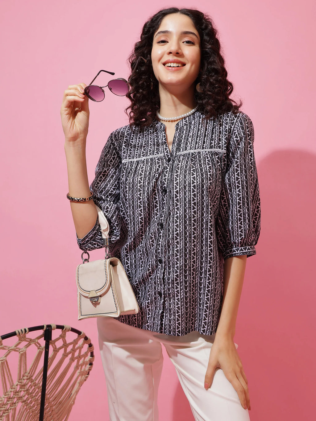 Midnight Charm Printed Top
