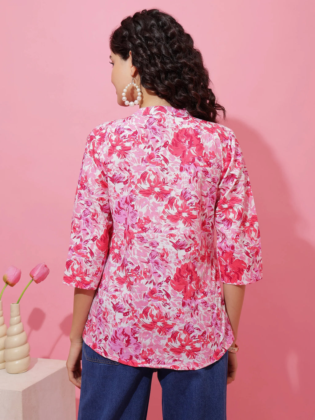 Pink Petal Floral Print Top