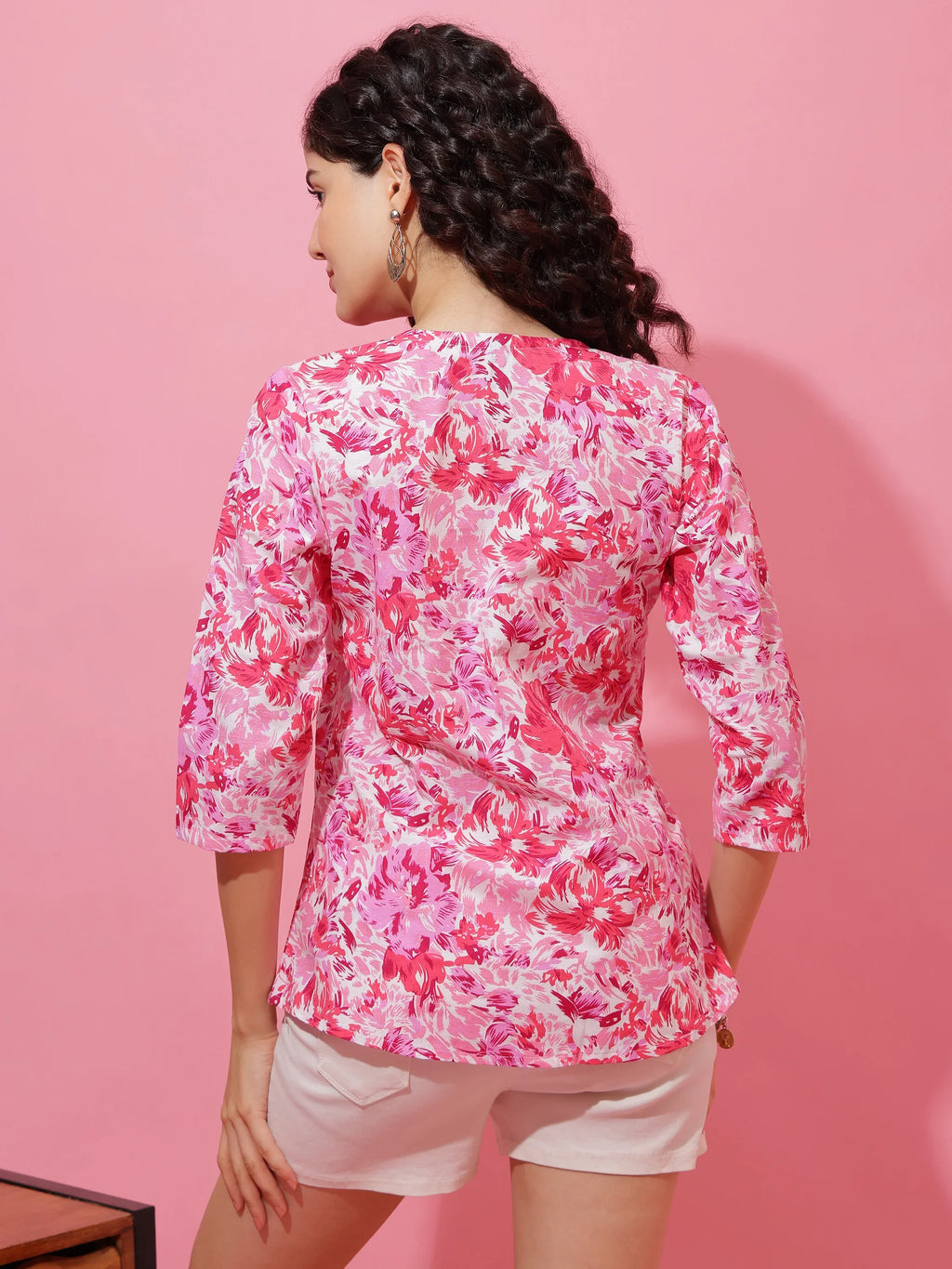 Pink Horizon Floral Print Top