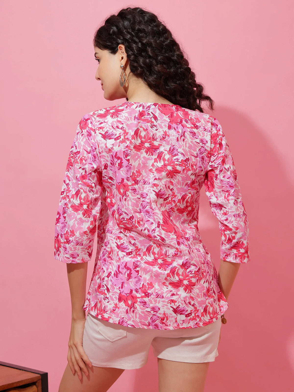 Pink Horizon Floral Print Top